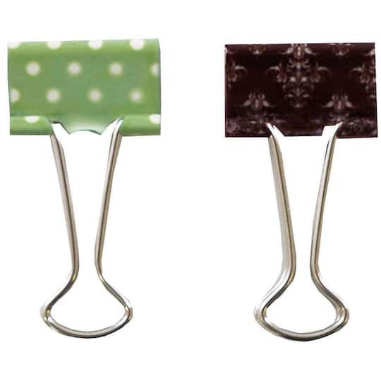 JAM Paper Fashion Polka Dot & Damask Binder Clips